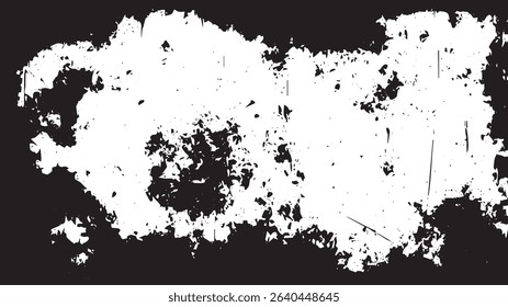 Distressed Grunge Border Frame with Scratch and Splatter Texture in Black and White