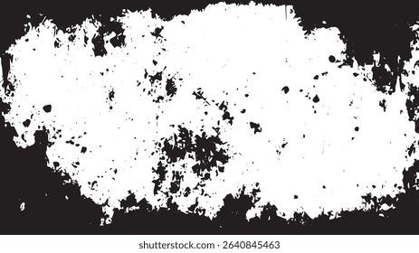 Distressed Grunge Border Texture, Black and White Rough Edge Overlay for Vintage or Horror Design