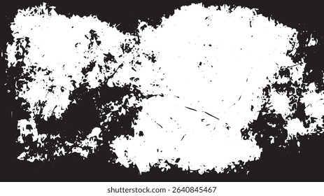 Distressed Grunge Border Texture, Black and White Scratched Frame Overlay