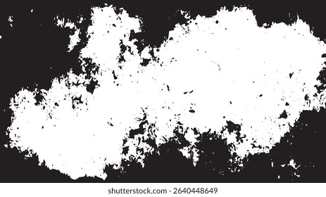 Distressed Grunge Border Texture with Ink Splatter and Cracked Edges on White Background