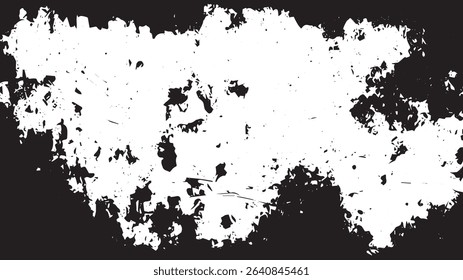 Distressed Grunge Border Texture, Rough Black and White Ink Splatter Frame for Urban Design Projects