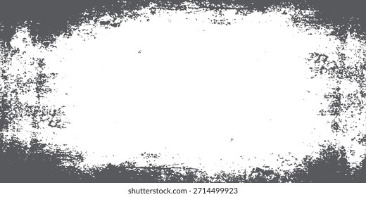 Textura de borda grunge angustiado com bordas ásperas e padrão cinza manchado no vetor de fundo branco.eps10
