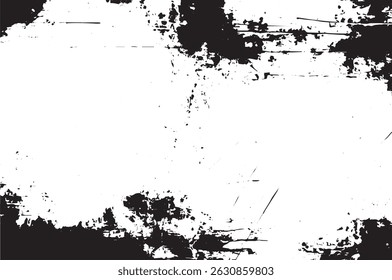Distressed Grunge Border Texture with Vintage Cracks and Weathered Urban Background