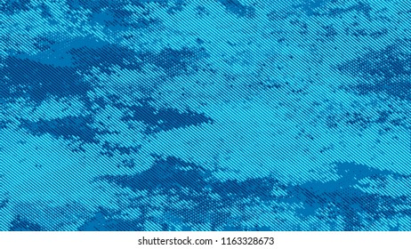 Distressed Grunge Dotted Texture. Cartoon Cracked Noisy Surface Pattern Design. Splatter Style Texture. Blue Broken, Spotted Print Design Background.
