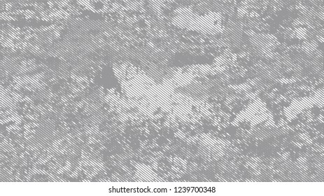 Distressed Grunge Dotted Texture. Cartoon Cracked Noisy Surface Pattern Design. Splatter Style Texture. White and Gray Noise Fashion Print Design Pattern.