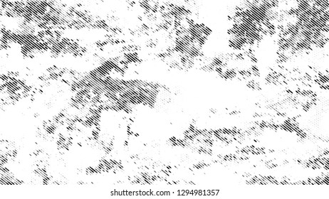 Distressed Grunge Dotted Texture. Cartoon Cracked Noisy Surface Pattern Design. Splatter Style Texture. Black and White Noise Fashion Print Design Pattern.