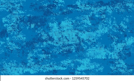 Distressed Grunge Dotted Texture. Retro Spotted Pattern. Faded Dyed Style Texture. Blue Broken, Spotted Print Design Pattern.