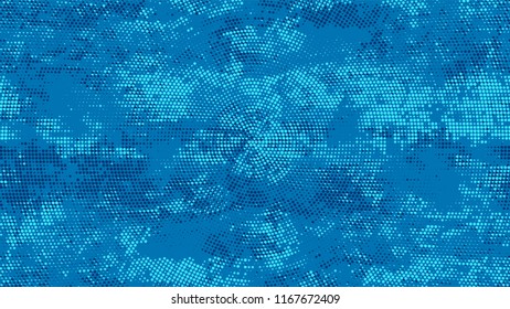 Distressed Grunge Dotted Texture. Rough Grungy Pattern Design. Splatter Style Texture. Blue Noise Fashion Print Design Pattern.