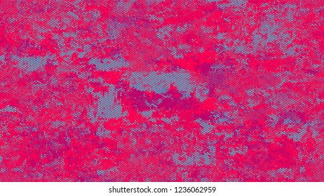 Distressed Grunge Dotted Texture. Rough Grungy Pattern Design. Splatter Style Texture. Turquoise and Red Noise Fashion Print Design Pattern.