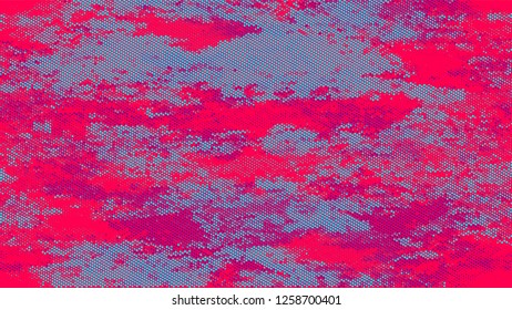Distressed Grunge Dotted Texture. Rough Grungy Pattern Design. Splatter Style Texture. Turquoise and Red Noise Fashion Print Design Pattern.