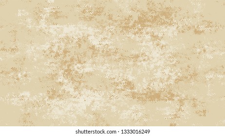 Distressed Grunge Dotted Texture. Rough Grungy Pattern Design. Splatter Style Texture. Beige Noise Fashion Print Design Background.