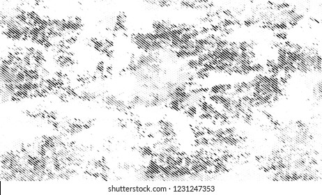 Distressed Grunge Dotted Texture. Vintage Dirty Dotted Pattern. Polka Dots Style Texture. Black and White Noise Fashion Print Design Pattern.