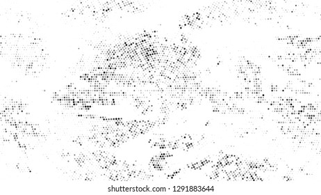 Distressed Grunge Dotted Texture. Vintage Dirty Dotted Pattern. Splatter Style Texture. Black and White Noise Fashion Print Design Background.