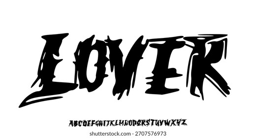 Distressed Grunge Font. Horror Comic Font. Cartoon Graffiti Playful Font. Display Font. Creative Hand Drawn Alphabet. Street Art Fashion Designs Typography modern vector illustration	