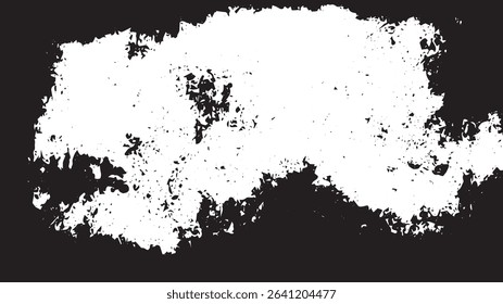 Distressed Grunge Frame with Cracked and Eroded Ink Texture in Black and White