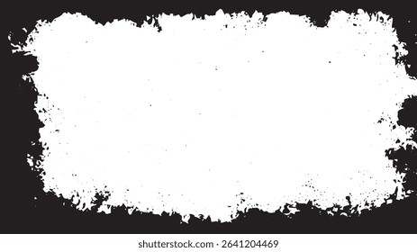 Distressed Grunge Frame with Splatter Border on White Background
