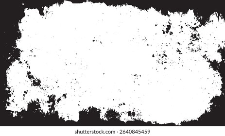 Distressed Grunge Frame Texture with Cracked Border and White Center for Overlay Design