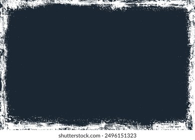 Distressed grunge frame vector background. Rough texture overlay with paint and ink effects. Creative artistic border template for graphic design, web, print projects