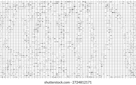 Patrón de cuadrícula grunge afligido: una textura abstracta en blanco y negro con líneas rotas