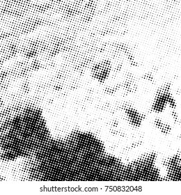 Distressed grunge halftone texture. Aged distressed overlay background for your design. EPS10 vector.