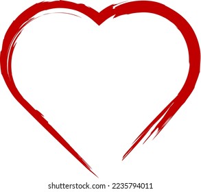Corazón grunge angustiado. Declaración romántica de amor. Día de San Valentín. Tarjeta.