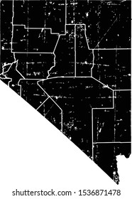 Distressed Grunge Nevada Map Vector