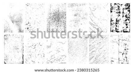 Distressed grunge paper overlay texture with dust. Worn urban dust effect background with scratches and ripples. Crumpled photo paper for poster or vinyl album cover, vector mockup illustration. Foto stock © 