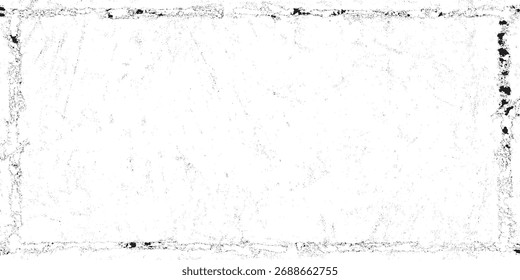 Marco de textura en blanco y negro de borde áspero de grunge angustiado
