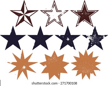 Distressed Grunge Star Design Elements