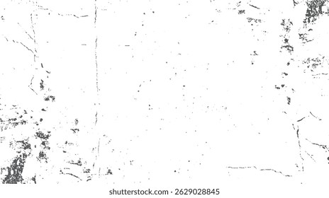 Vetor estilo grunge angustiado para arte digital. Sobreposição de crack e pó de textura elemento. Modelo de fundo de design preto em branco moderno.