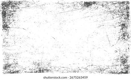 Un fondo de textura grunge afligido con arañazos y motas en una superficie blanca.