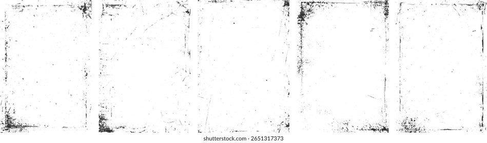 Textura grunge angustiada com preto e branco abstrato rascunhos padrões e imperfeições manchadas