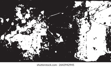 Distressed Grunge Texture, High Contrast Black and White Abstract Background