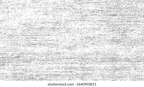 Distressed grunge texture with horizontal lines and speckled details in black and white suitable for backgrounds and design elements
