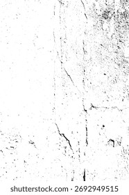 Superposición de textura de grunge afligido con grietas y grano, fondo de Vector Abstractas blanco y negro