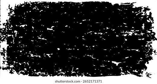 Textura afligida del grunge con trazos negros ásperos del pincel en un fondo blanco