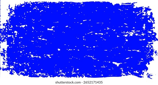 Distressed grunge texture with rough blue brush strokes on a white background