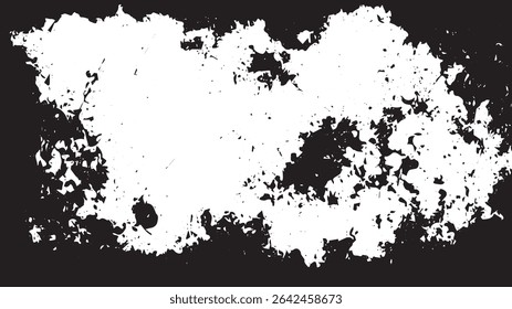 Textura grunge angustiado com superfície borrifada e desgastada, fundo abstrato preto e branco de alto contraste