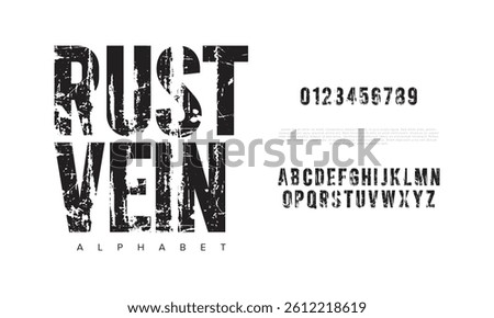 Distressed Grunge Textured Font Vector for Urban Poster and Industrial Design