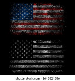 Distressed, Grunge Usa Flag Vector Design