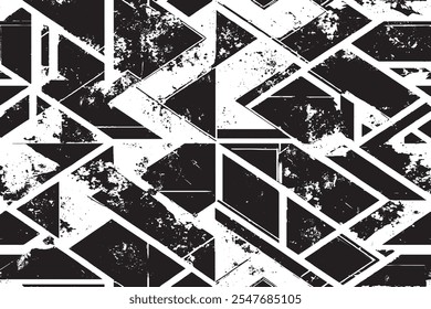 Distressed Grunge Vector Overlay: Dark Black and White Texture Illustration      