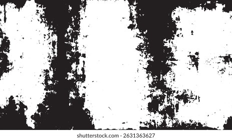 Distressed Grunge Vertical Texture with Weathered Eroded Edges on White Background