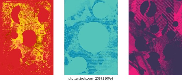 capas aisladas con grises angustiadas. Elemento de diseño para folletos, medios sociales, afiches, volantes. Textura de grifo superpuesta.Banner texturado con efecto de angustia .Paquetes de semitono vectoriales. textura de impresión de pantalla
