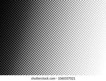 Distressed Halftone Background. Black and White Overlay. Points Fade Pattern. Grunge Pop-art Backdrop. Vector illustration