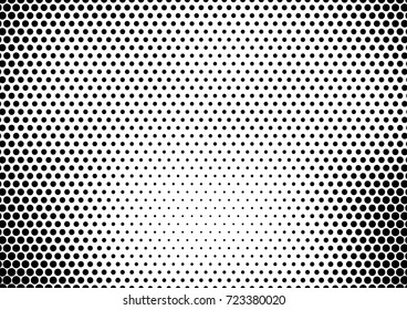 Distressed Half-tone Background. Gradient Dotted Overlay. Fade Black and White Pattern. Vector illustration