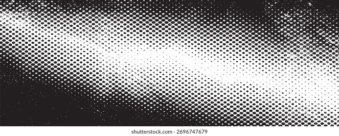 Fondo de Vector blanco y negro de superposición de textura grunge de semitono afligido