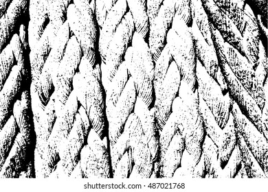 Distressed halftone grunge vector texture - rough rope background for creation abstract vintage effect with noise and grain