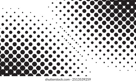 Distressed halftone, Isolated Black on White Background.