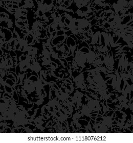 Distressed handmade seamless texture, pattern, background. Noisy, dusty, grain, speckled. Gray and black.