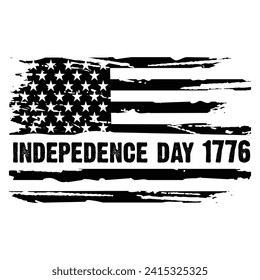 Distressed Happy Indepedence Day 1776 American Usa Flag New Design For T Shirt Poster Banner Backround Print Vector Eps Illustrations.
